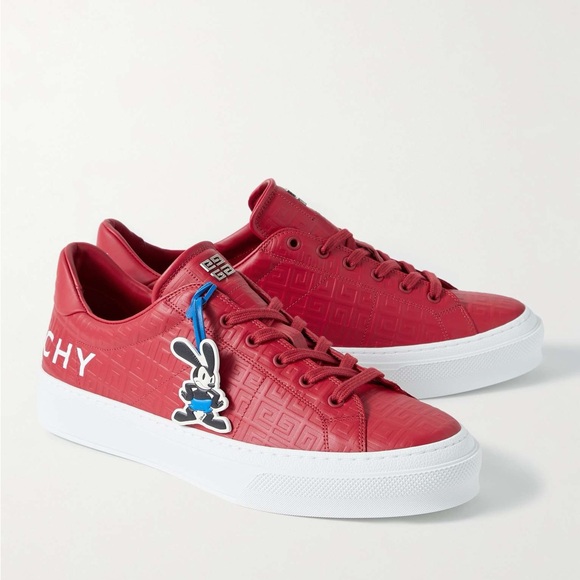 Givenchy Disney Oswald City Leather Sneakers, Sz 45 (EU) / 12 (US), Red - Picture 1 of 8